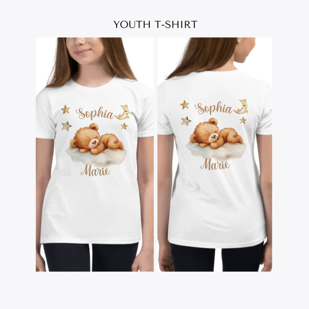 Teddy-Bear-Sleeping-on-Cloud-custom-youth-girl-t-shirt-artfulane