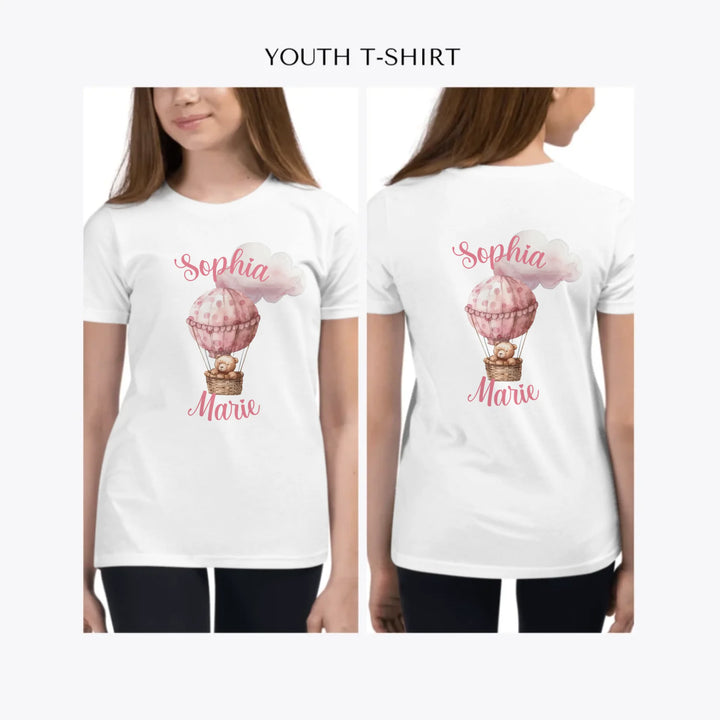 Teddy-Bear-Hot-Air-Balloon-custom-youth-girl-t-shirt-artfulane