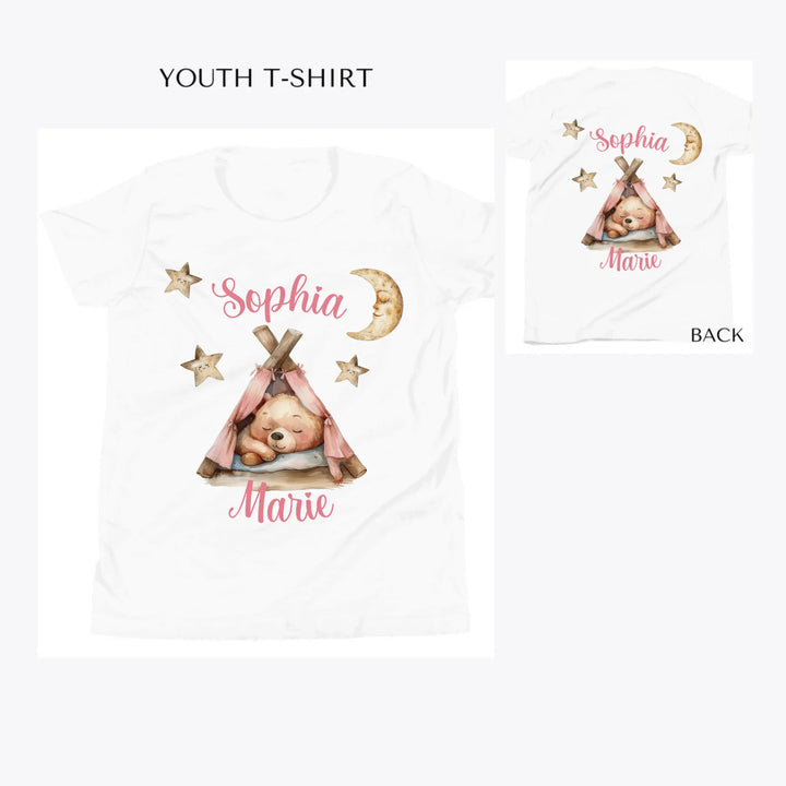 Teddy-Bear-Sleeping-in-Tent-custom-youth-t-shirt-artfulane