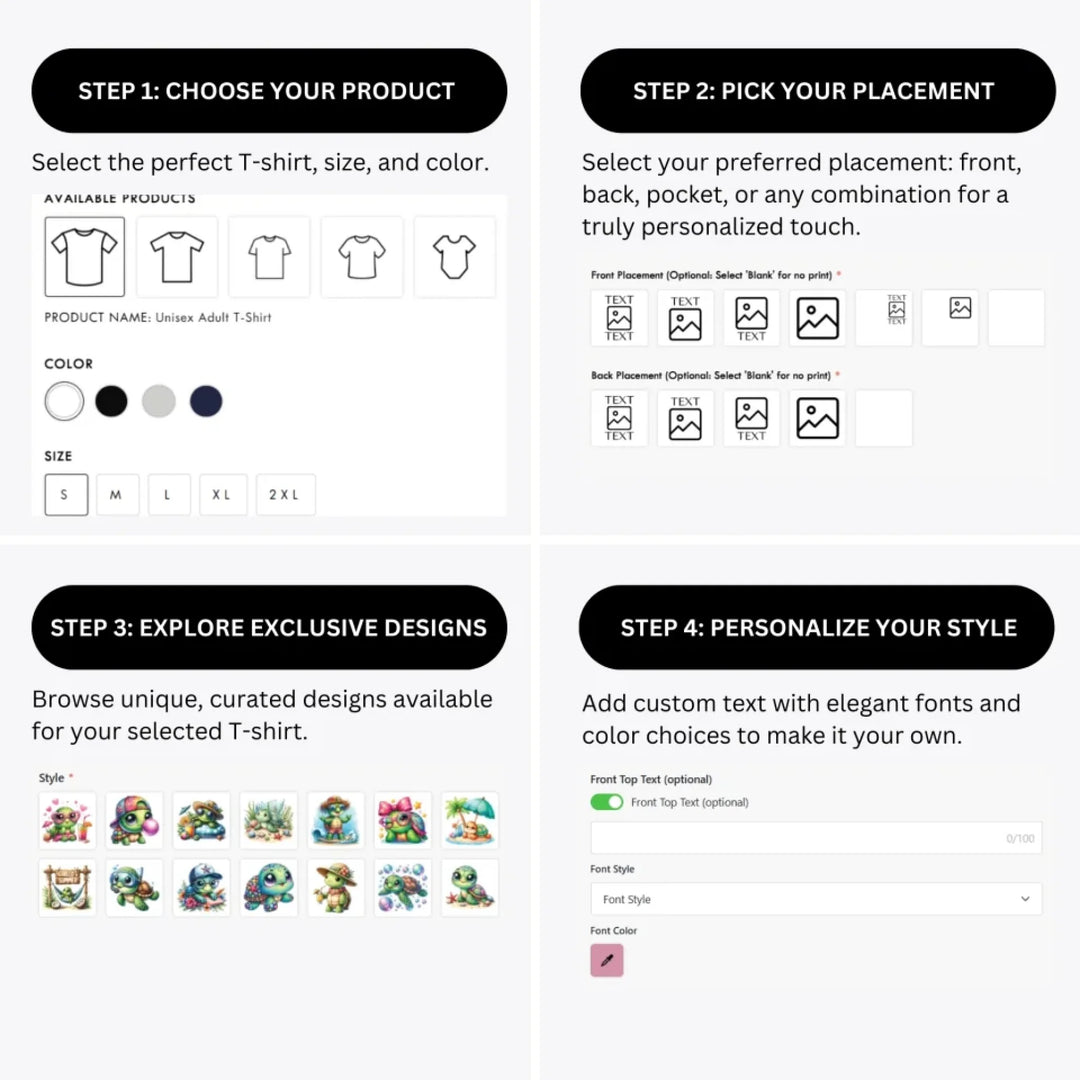 cute-summer-baby-turtles-how-to-design-custom-t-shirt-personalization-options-artfulane