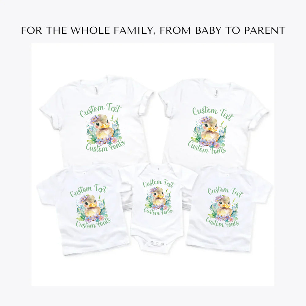 watercolor-spring-ducks-custom-t-shirts-adult-youth-toddler-baby-sizes-artfulane