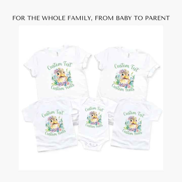 watercolor-spring-ducks-custom-t-shirts-adult-youth-toddler-baby-sizes-artfulane