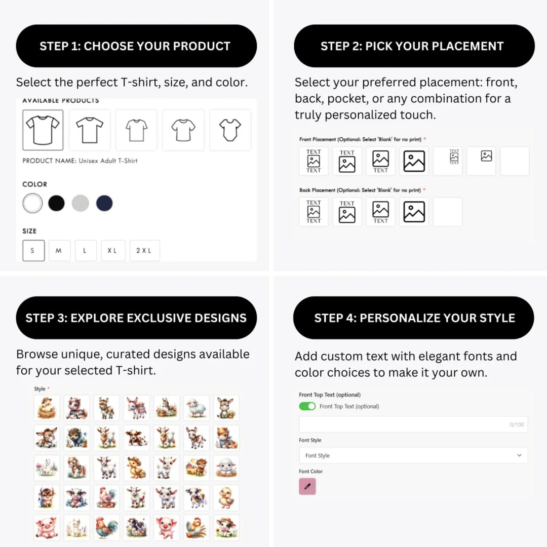 how-to-design-custom-cute-farm-animals-t-shirt-personalization-options-artfulane