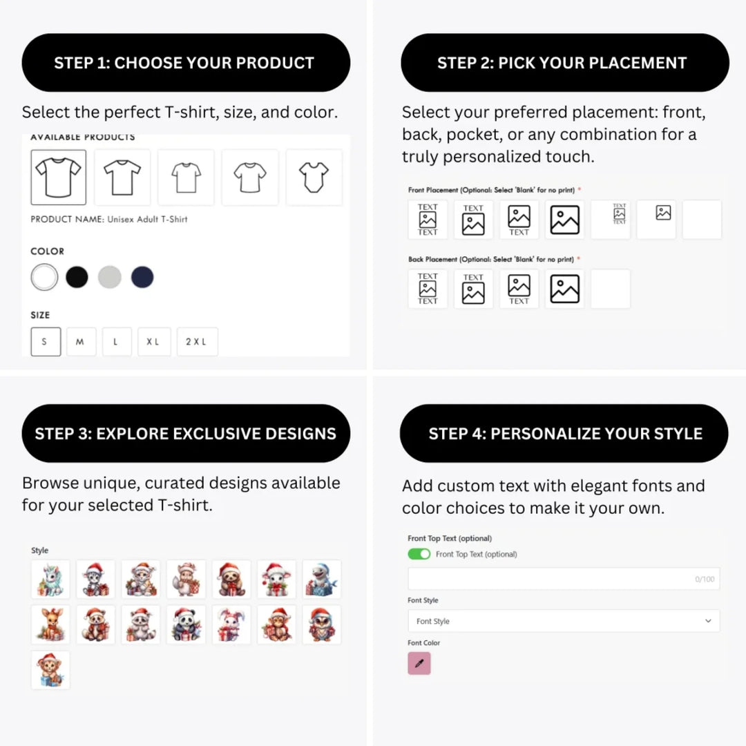 how-to-design-custom-christmas-animals-t-shirt-personalization-options-artfulane