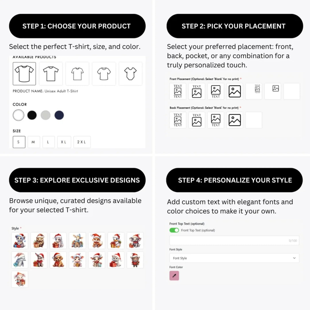 how-to-design-custom-cute-christmas-animals-t-shirt-personalization-options-artfulane
