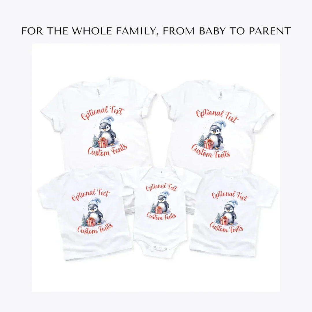christmas-penguins-custom-t-shirts-adult-youth-toddler-baby-sizes-artfulane