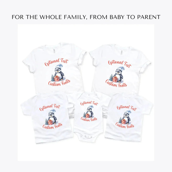 christmas-penguins-custom-t-shirts-adult-youth-toddler-baby-sizes-artfulane