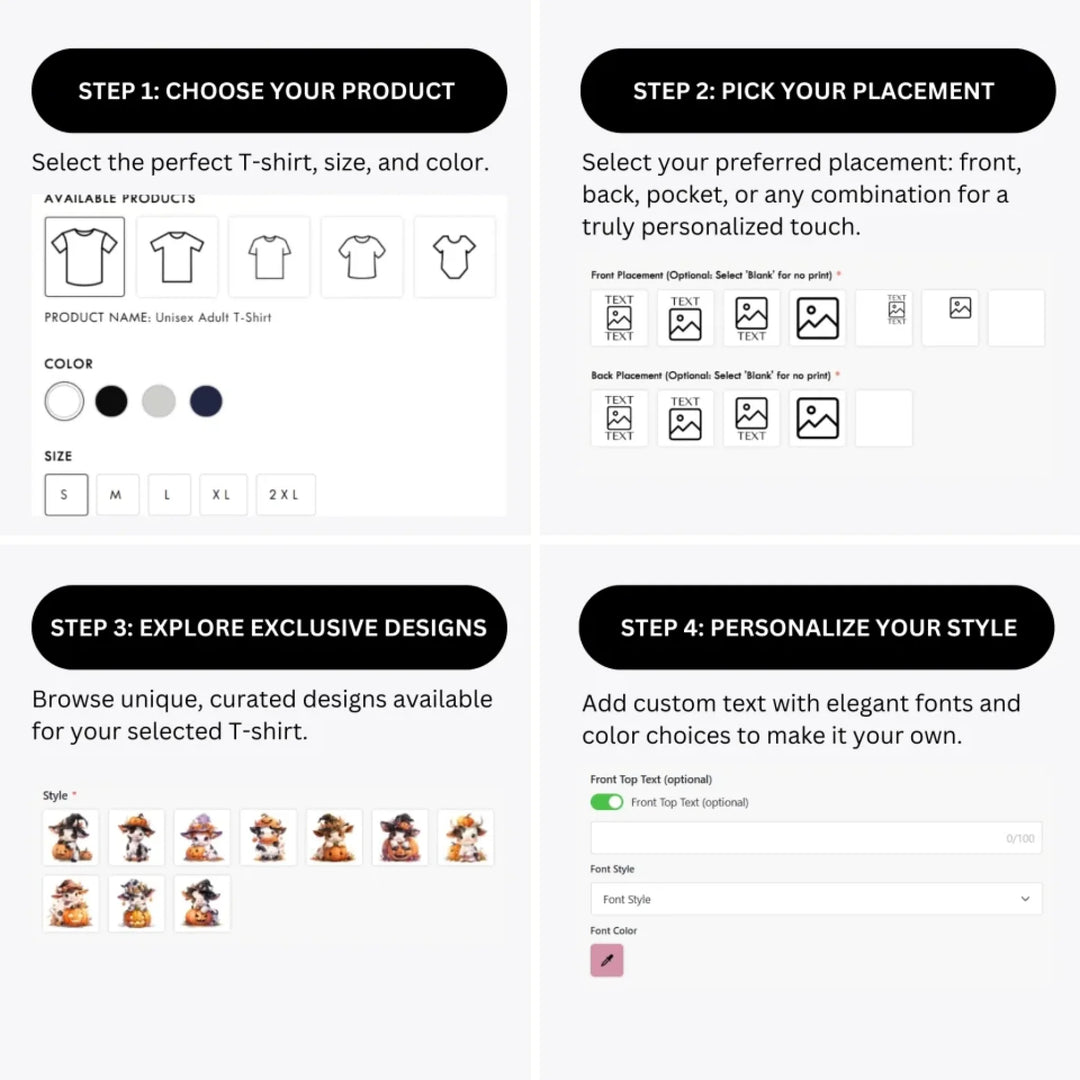 how-to-design-custom-Halloween-Cows-t-shirt-personalization-options-artfulane