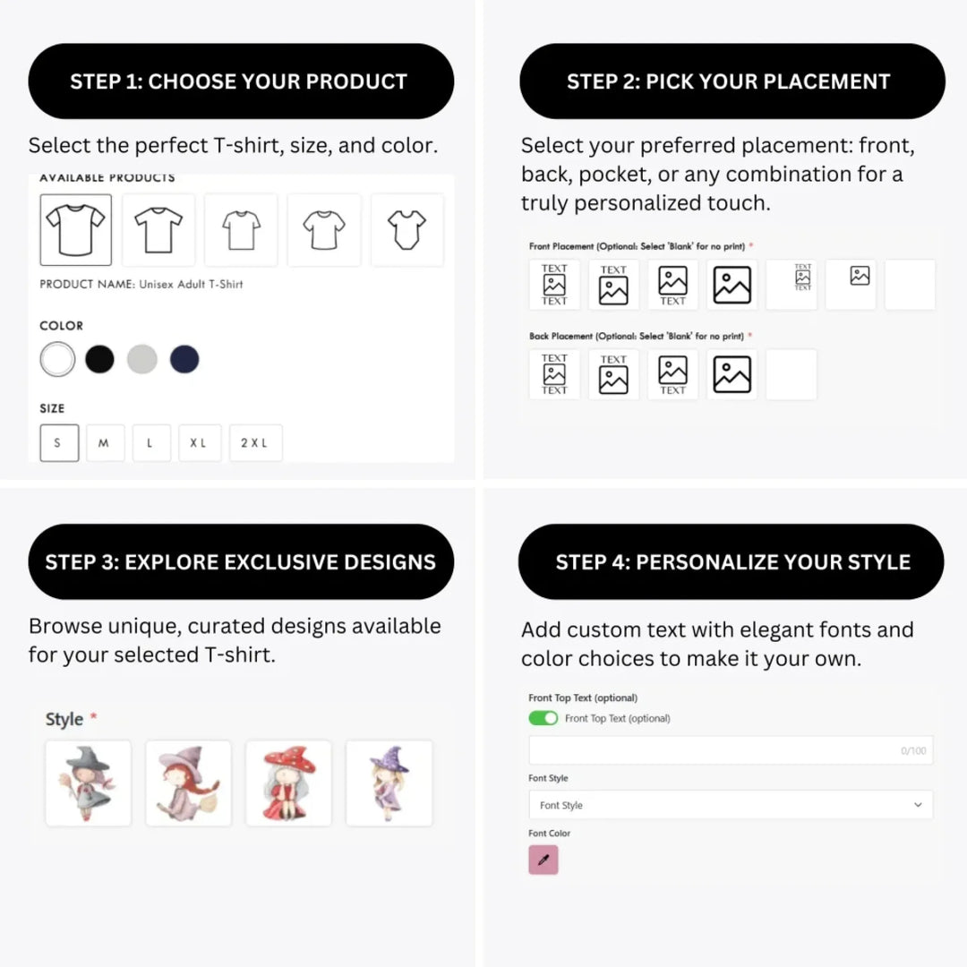how-to-design-custom-Whimsical-Halloween-Witches-t-shirt-personalization-options-artfulane