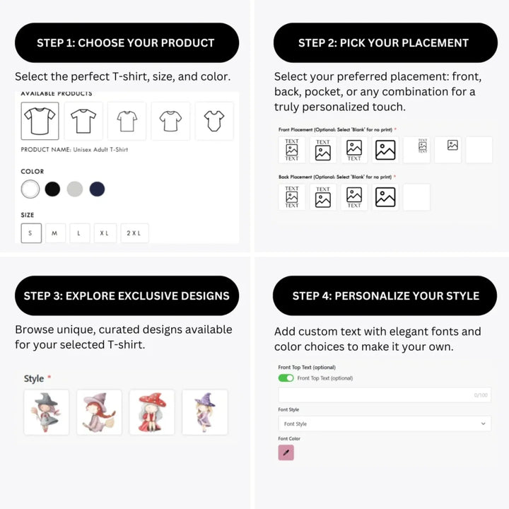 how-to-design-custom-Whimsical-Halloween-Witches-t-shirt-personalization-options-artfulane