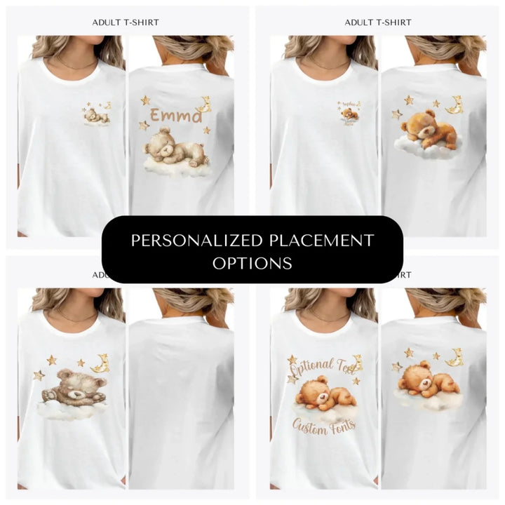 Teddy-Bear-Sleeping-on-Cloud-custom-adult-t-shirt-design-placement-front-back-pocket-artfulane