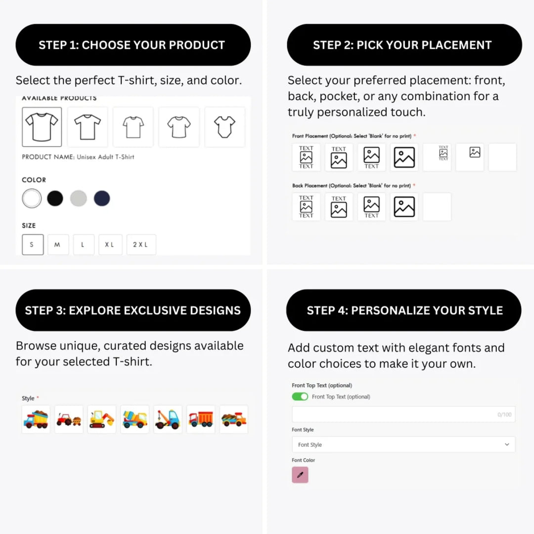 how-to-design-custom-Construction-Trucks-t-shirt-personalization-options-artfulane