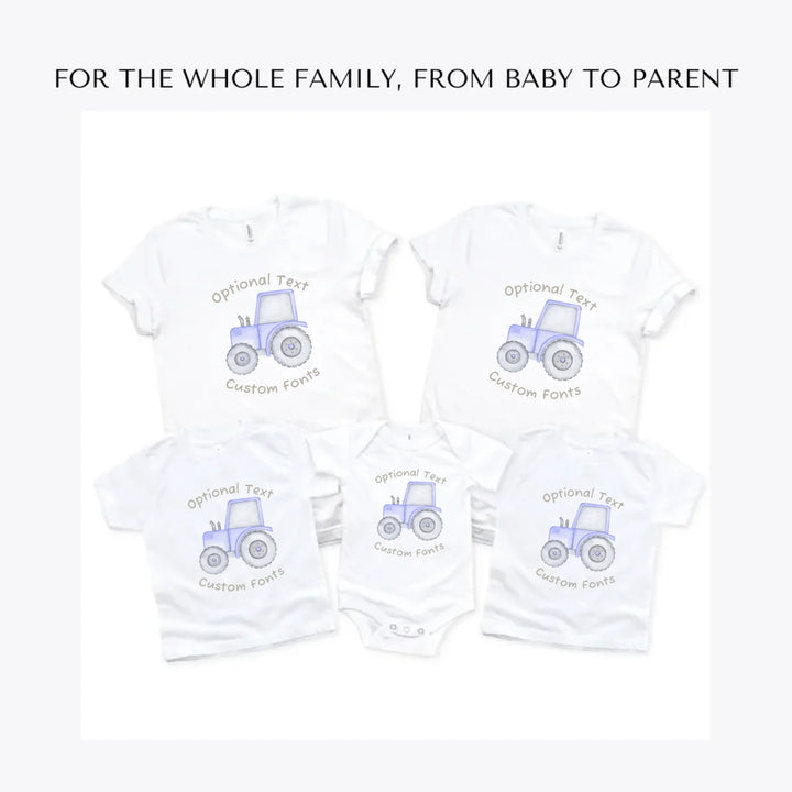 Watercolor-Blue-Construction-Trucks-custom-t-shirts-adult-youth-toddler-baby-sizes-artfulane