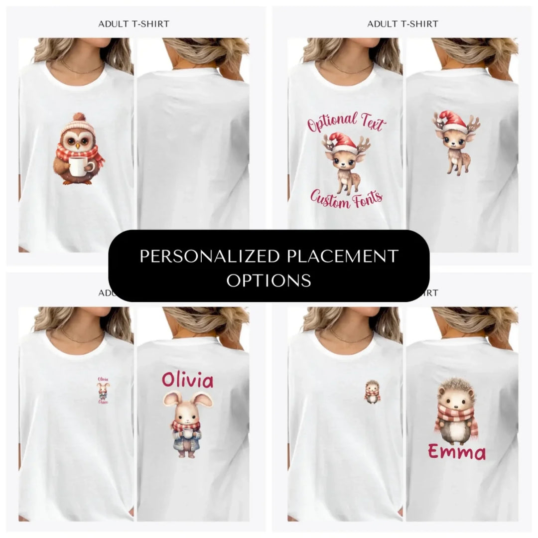 Watercolor-Winter-Woodland-Animals-custom-adult-t-shirt-design-placement-front-back-pocket-artfulane