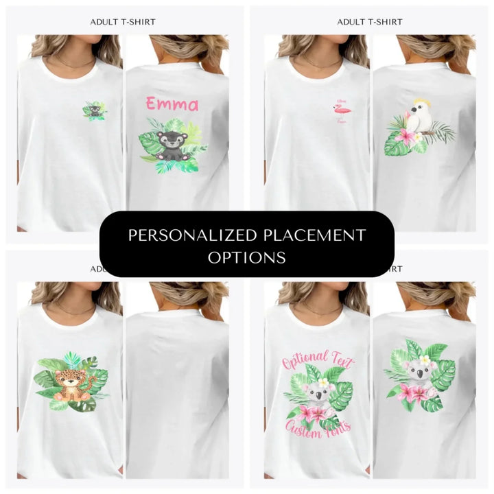 Watercolor-Baby-Tropical-Animal-custom-adult-t-shirt-design-placement-front-back-pocket-artfulane