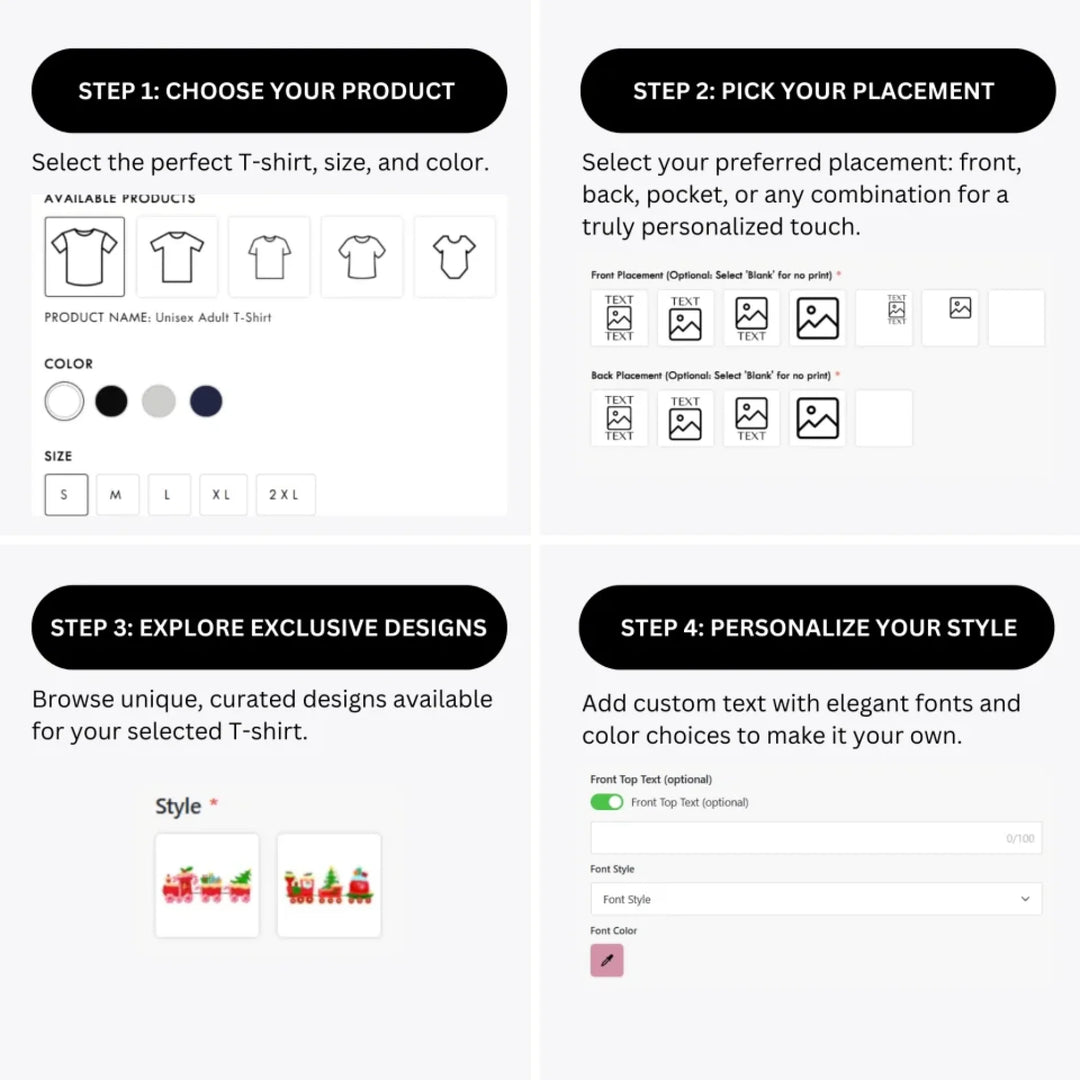 how-to-design-custom-Christmas-Santa-Gingerbread-Train-t-shirt-personalization-options-artfulane