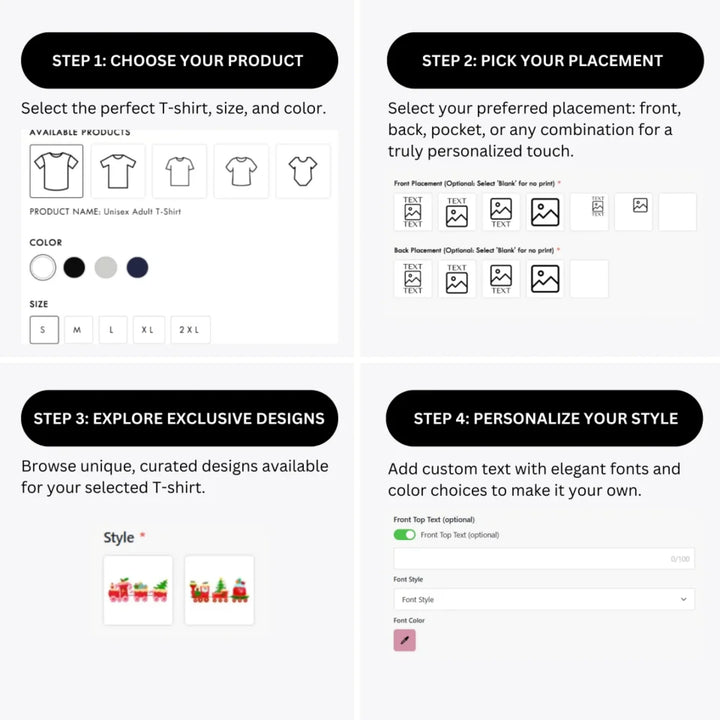 how-to-design-custom-Christmas-Santa-Gingerbread-Train-t-shirt-personalization-options-artfulane