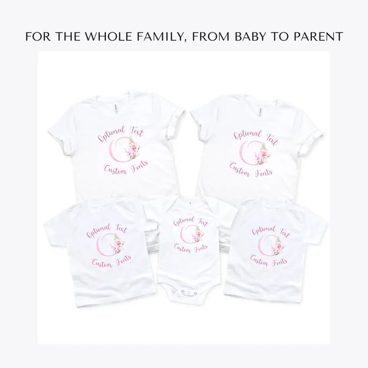 Pink-Lily-Initial-custom-t-shirts-adult-youth-toddler-baby-sizes-artfulane