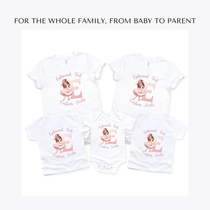 Ballerina-Pink-Initial-custom-t-shirts-adult-youth-toddler-baby-sizes-artfulane