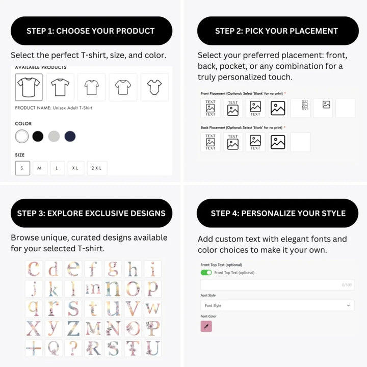how-to-design-custom-Elegant-Watercolor-Letter-Initial-t-shirt-personalization-options-artfulane
