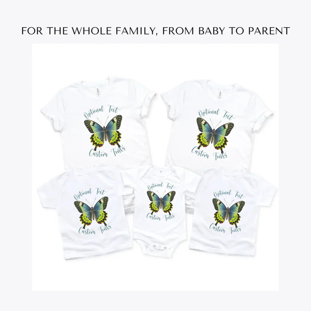 Vintage-Green-Butterflies-custom-t-shirts-adult-youth-toddler-baby-sizes-artfulane