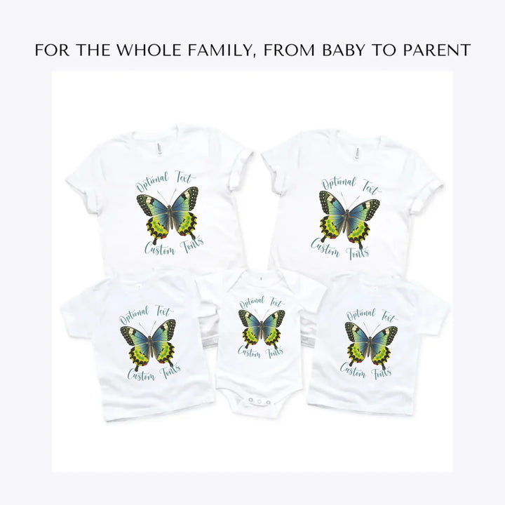 Vintage-Green-Butterflies-custom-t-shirts-adult-youth-toddler-baby-sizes-artfulane