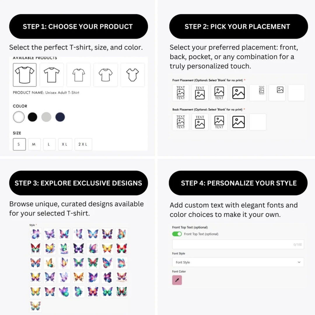 how-to-design-custom-Magic-Butterflies-t-shirt-personalization-options-artfulane