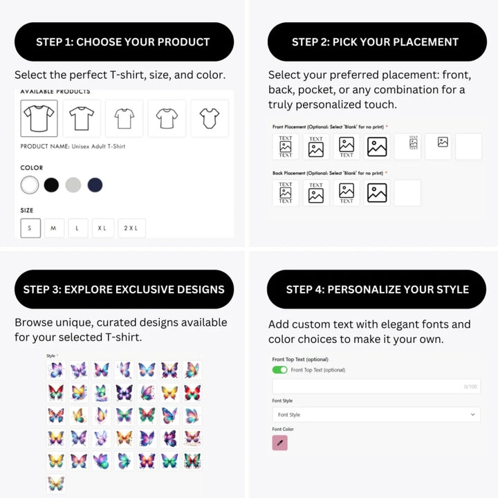 how-to-design-custom-Magic-Butterflies-t-shirt-personalization-options-artfulane