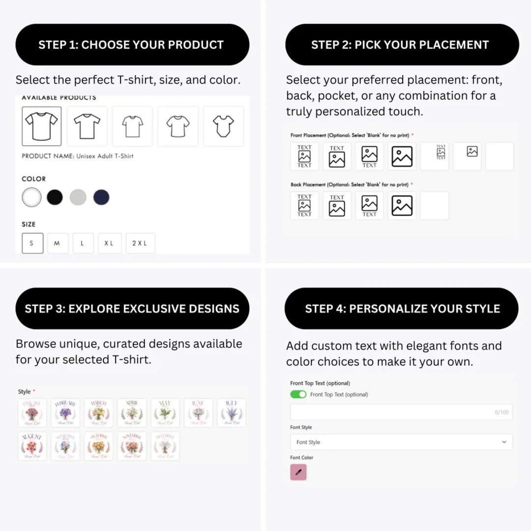 how-to-design-custom-Birth-Month-Flower-Social-Club-t-shirt-personalization-options-artfulane