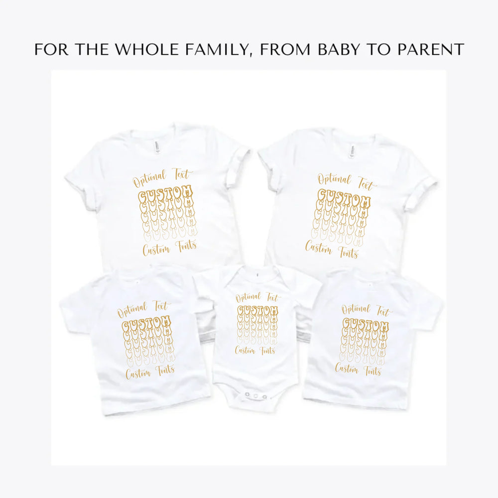 Stacked-Retro-Text-custom-t-shirts-adult-youth-toddler-baby-sizes-artfulane
