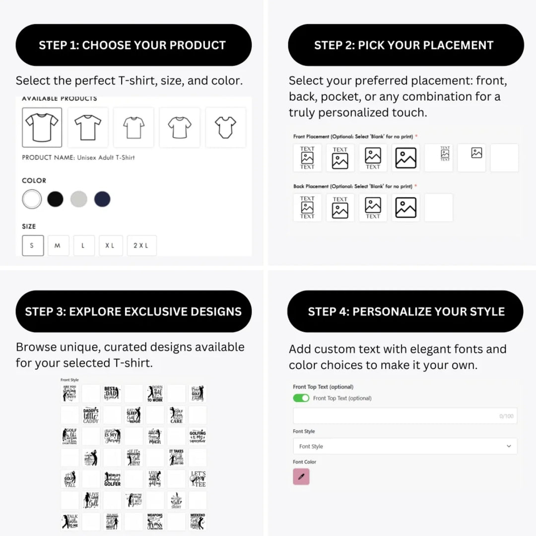 how-to-design-custom-Golf-Quotes-t-shirt-personalization-options-artfulane