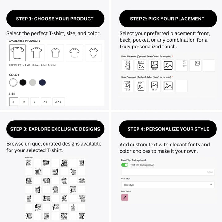 how-to-design-custom-Golf-Quotes-t-shirt-personalization-options-artfulane