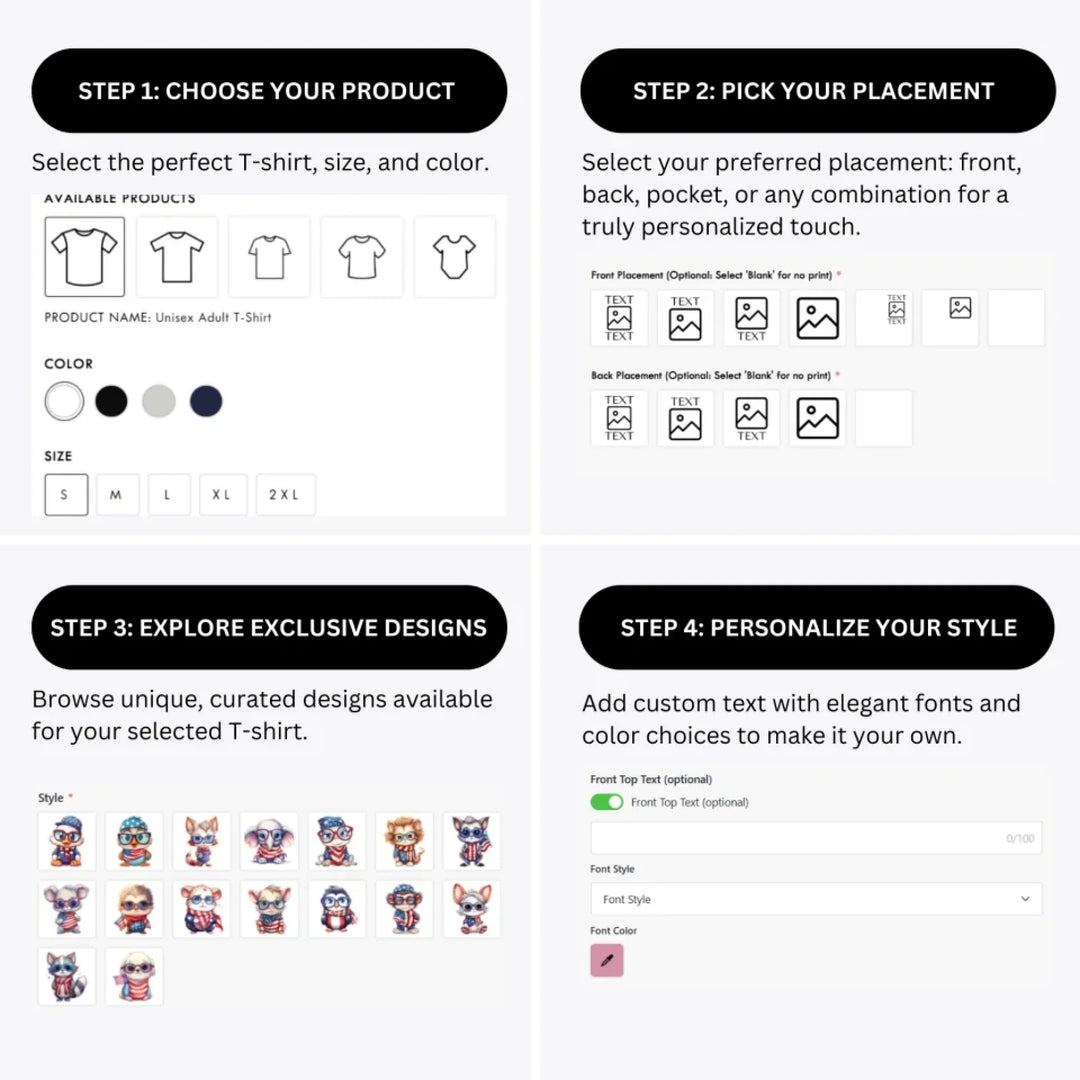 how-to-design-custom-Patriotic-Cute-Animals-t-shirt-personalization-options-artfulane