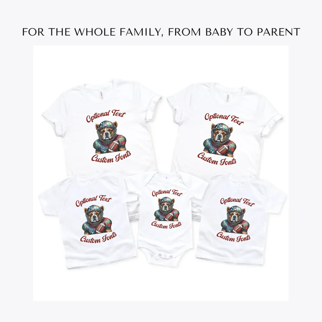 Dog-Football-custom-t-shirts-adult-youth-toddler-baby-sizes-artfulane