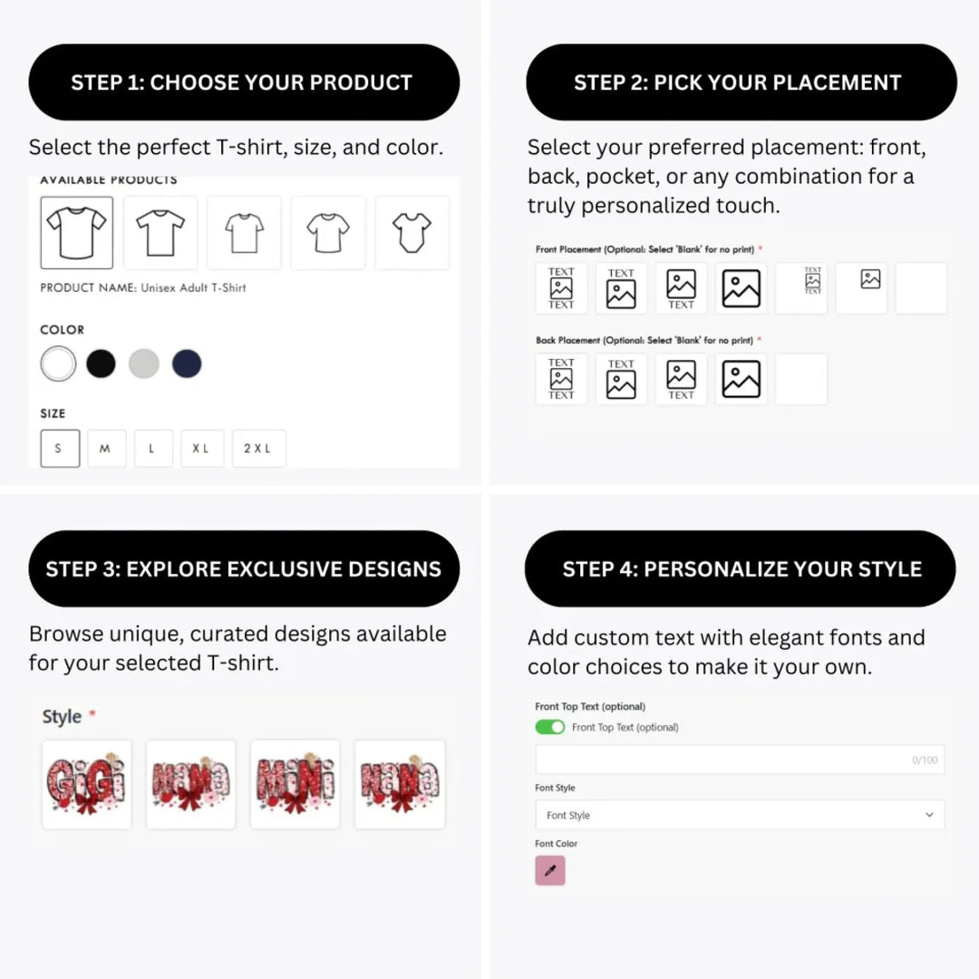 how-to-design-custom-Valentine-Mama-Nana-Gigi-Mini-t-shirt-personalization-options-artfulane
