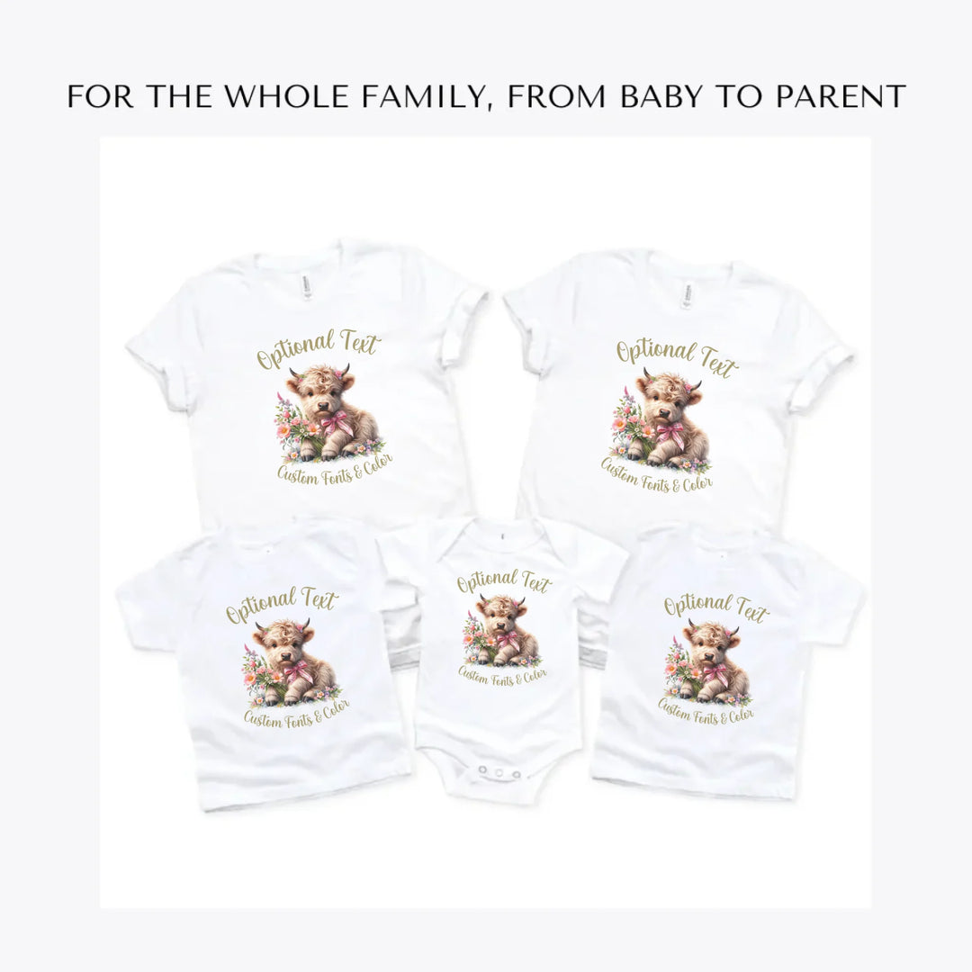 Spring-Floral-Highland-Cow-custom-t-shirts-adult-youth-toddler-baby-sizes-artfulane