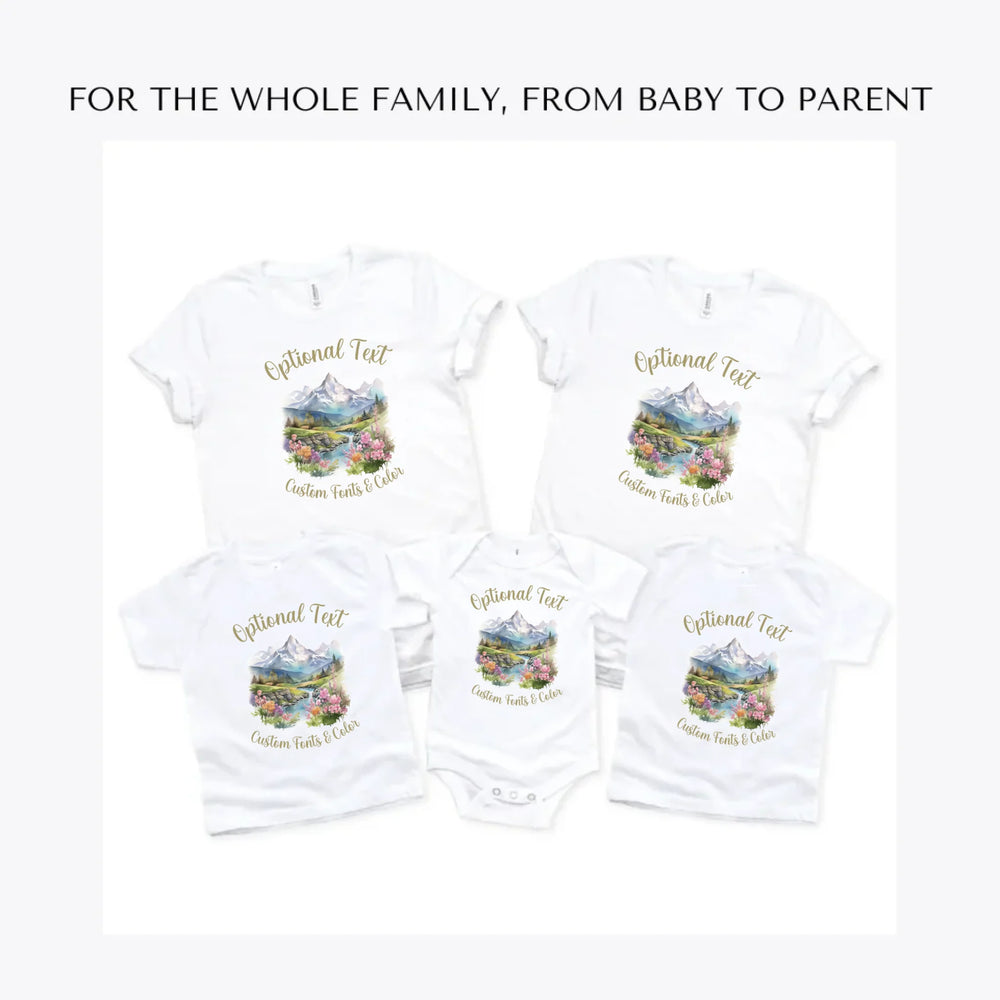 Watercolor-Nature-Spring-custom-t-shirts-adult-youth-toddler-baby-sizes-artfulane