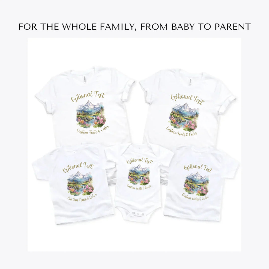 Watercolor-Nature-Spring-custom-t-shirts-adult-youth-toddler-baby-sizes-artfulane