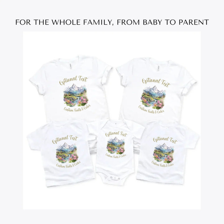 Watercolor-Nature-Spring-custom-t-shirts-adult-youth-toddler-baby-sizes-artfulane
