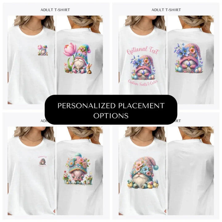 Watercolor-Spring-Easter-Gnomes-custom-adult-t-shirt-design-placement-front-back-pocket-artfulane