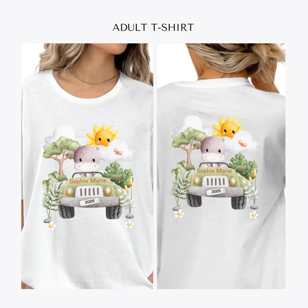 Watercolor-Safari-Animal-Adventure-personalized-women-unisex-adult-t-shirt-artfulane