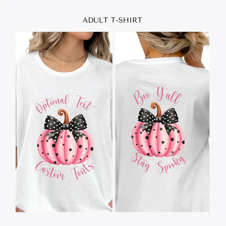 Pink-Halloween-Coquette-Bow-personalized-women-unisex-adult-t-shirt-artfulane