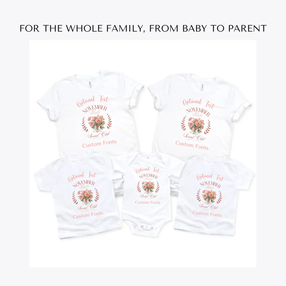 Birth-Month-Flower-Social-Club-custom-t-shirts-adult-youth-toddler-baby-sizes-artfulane