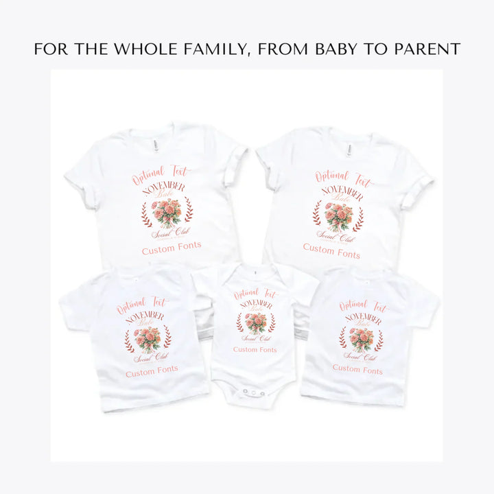 Birth-Month-Flower-Social-Club-custom-t-shirts-adult-youth-toddler-baby-sizes-artfulane