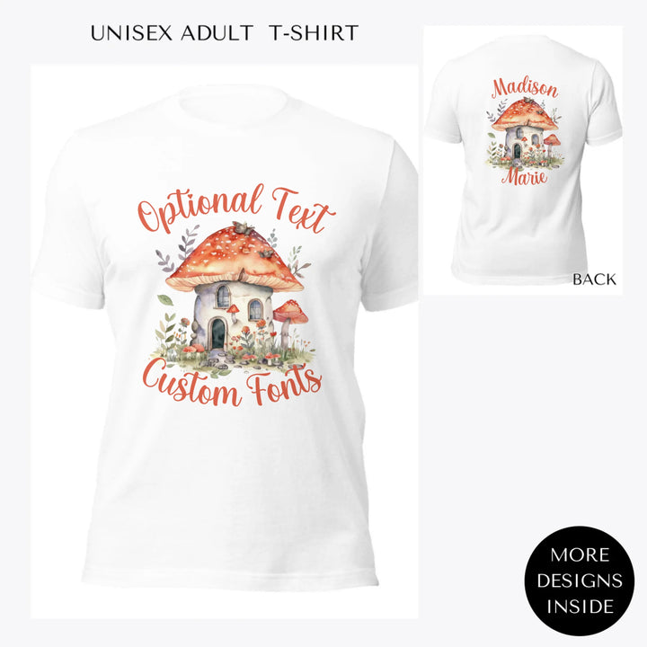 watercolor-woodland-mushroom-homes-custom-women-unisex-adult-t-shirt-artfulane