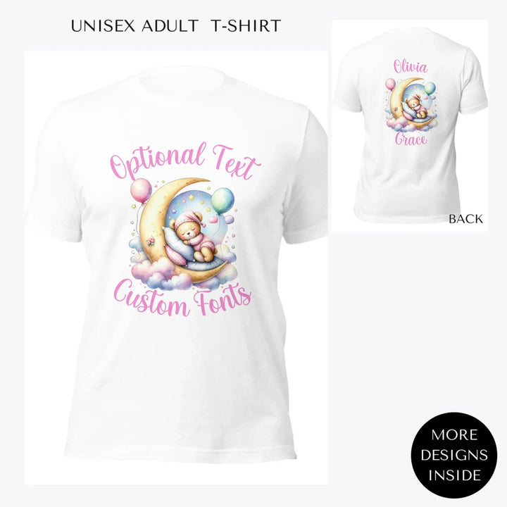 Watercolor-Teddy-Bear-Sleeping-custom-women-unisex-adult-t-shirt-artfulane