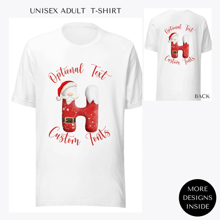 Christmas-Santa-Suit-Letter-Initial-custom-men-unisex-adult-t-shirt-artfulane