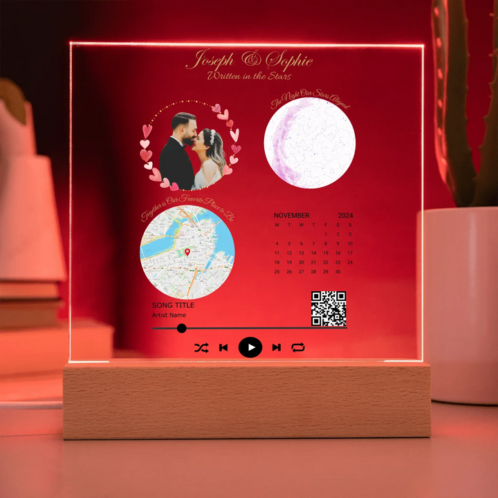 Acrylic Square with LED Base 9