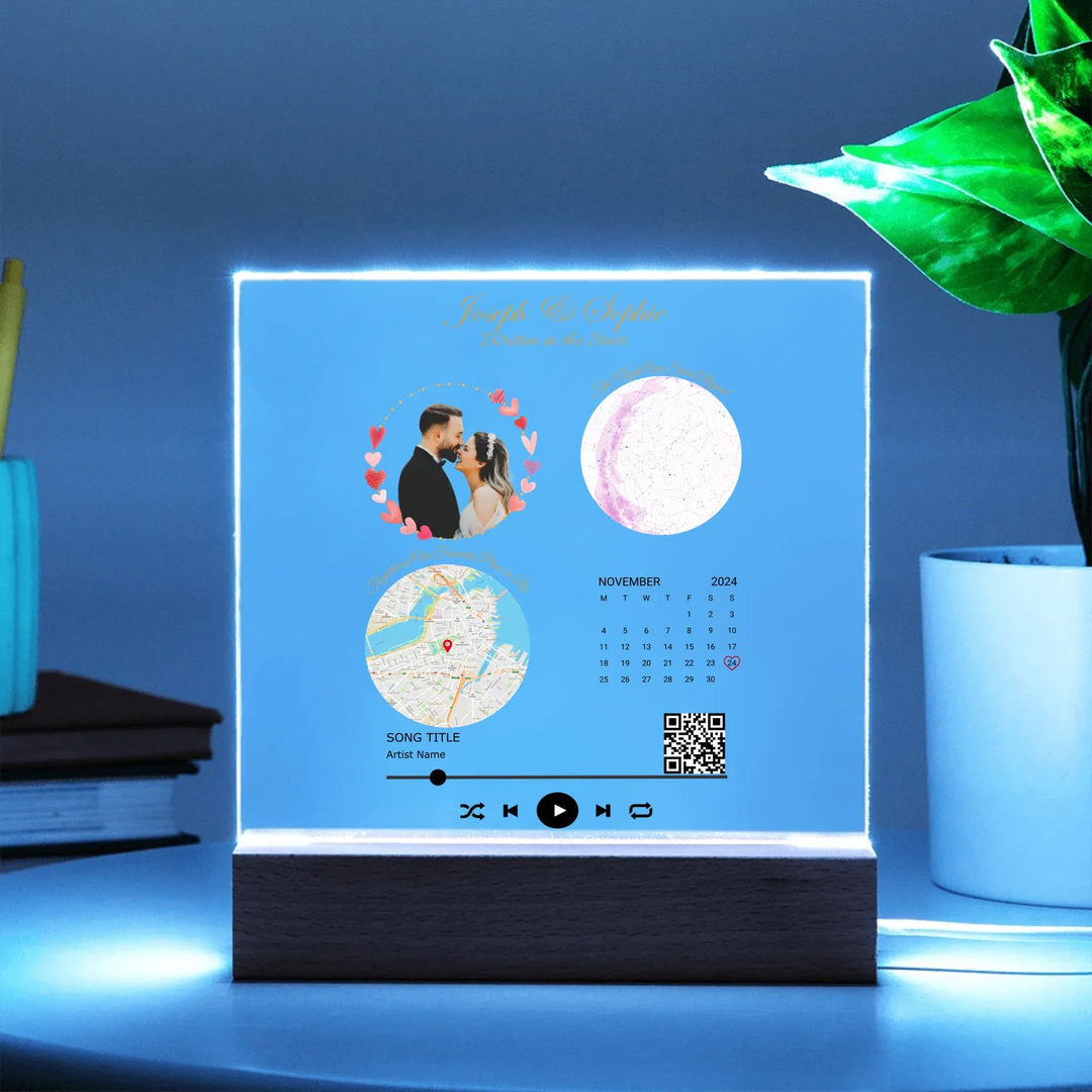 Acrylic Square with LED Base 10