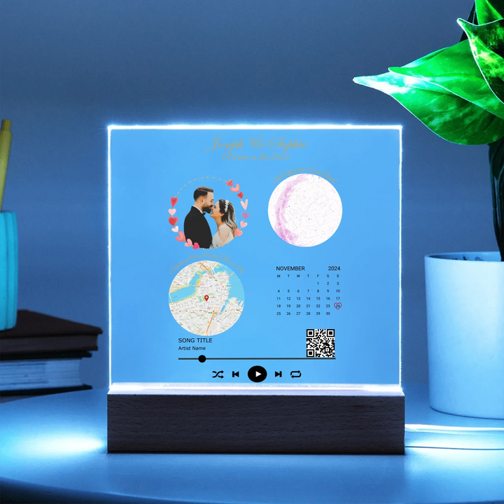 Acrylic Square with LED Base 10